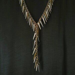 Gold Spike Y Necklace